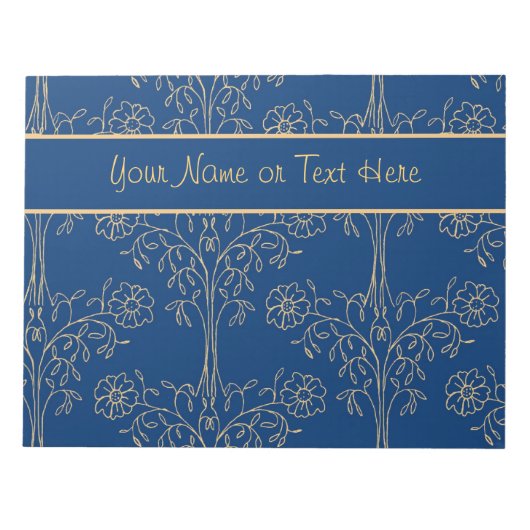 Benutzerdefiniertes Notepad (Jotter) Blau, Gold-Ef Notizblock (Vorderseite)