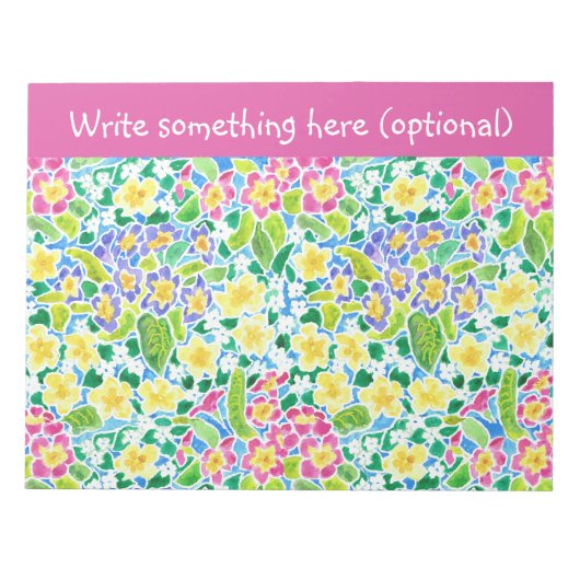 Benutzerdefiniertes Notepad oder Jotter, Primrosen Notizblock (Vorderseite)