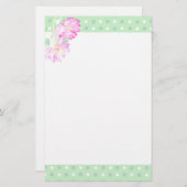 Benutzerdefiniertes Notepapier, rosa Rosen, Polka- Briefpapier (Vorne/Hinten)