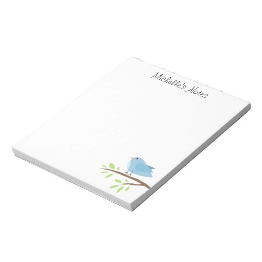 Benutzerdefiniertes Notizblock mit niedlichem blau (Rotiert)