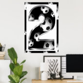 Benutzerdefiniertes Nr. 2 Fußballplakat Poster (Heimbüro)