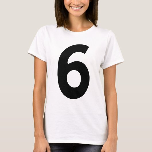 Benutzerdefiniertes Nummern-Shirt, 6 Nummer T-Shirt (Vorderseite)