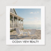 Benutzerdefiniertes Ocean View Foto Quadratische Visitenkarte (Vorderseite)