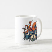 Benutzerdefiniertes Octopus-Drummer-Design Kaffeetasse (VorderseiteRechts)