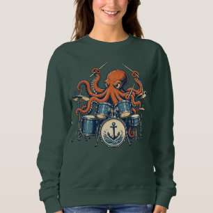 Benutzerdefiniertes Octopus-Drummer-Design Sweatshirt