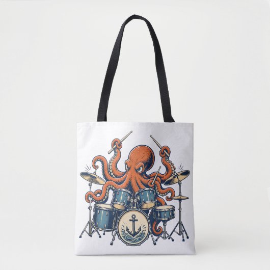 Benutzerdefiniertes Octopus-Drummer-Design Tasche (Vorderseite)