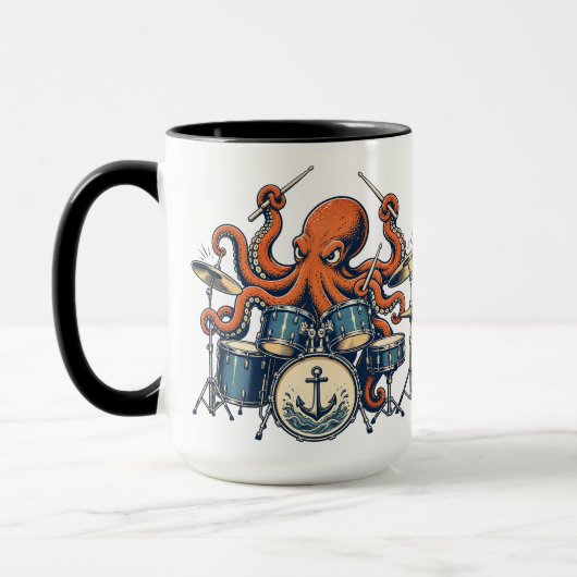Benutzerdefiniertes Octopus-Drummer-Design Tasse (Links)
