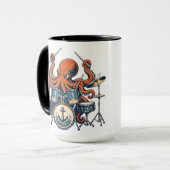 Benutzerdefiniertes Octopus-Drummer-Design Tasse (Vorderseite Links)