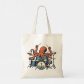 Benutzerdefiniertes Octopus-Drummer-Design Tragetasche (Rückseite)