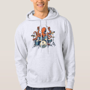 Benutzerdefiniertes Oktopus-Schlagzeuger-Design Hoodie