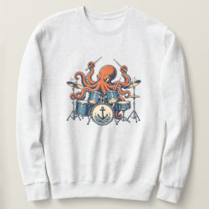 Benutzerdefiniertes Oktopus-Schlagzeuger-Design Sweatshirt