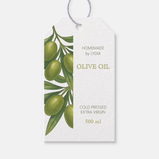 Benutzerdefiniertes Olivenöl-Tag Geschenkanhänger (Vorderseite)