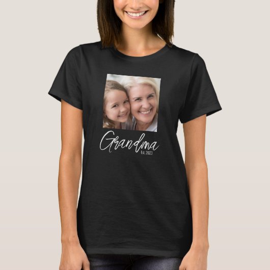 Benutzerdefiniertes Oma Etabliert Foto T-Shirt (Vorderseite)