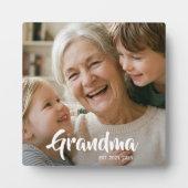 Benutzerdefiniertes Oma Etabliert Modernes Skript  Fotoplatte (Vorderseite)