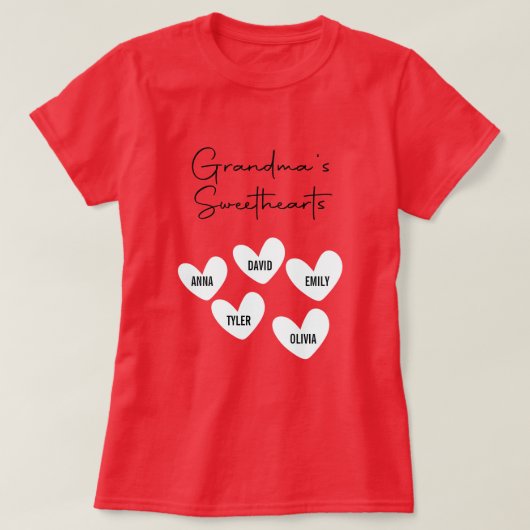 Benutzerdefiniertes Oma mit Großkindernamen T-Shirt (Design vorne)