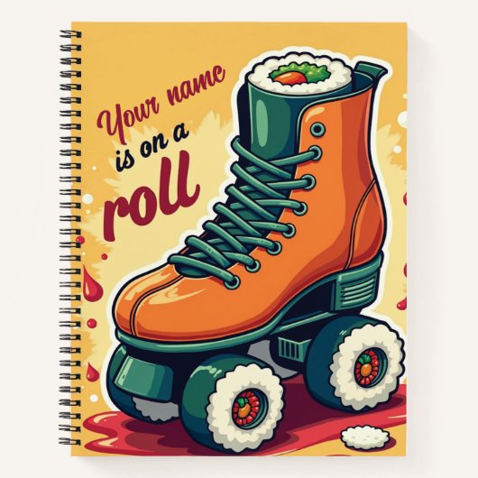 Benutzerdefiniertes "On a Roll" Sushi-Design Notizblock (Vorderseite)