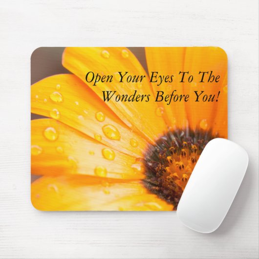 Benutzerdefiniertes Orange African Daisy Foto Mousepad (Mit Mouse)