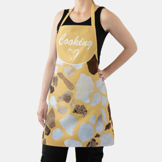 Benutzerdefiniertes Orange Brown Terrazzo Muster Schürze (InSitu)