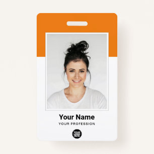 Benutzerdefiniertes Orange Employee Grosses Foto,  Ausweis