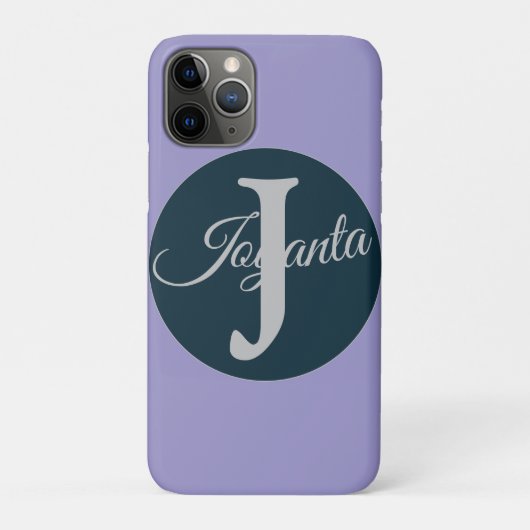 Benutzerdefiniertes orange grau blau Monogramm Ele Case-Mate iPhone Hülle (Rückseite)