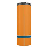 Benutzerdefiniertes orange graues blaues Monogramm Thermosbecher (Rückseite)