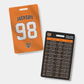 Benutzerdefiniertes Orange Player Team Roster Card Ausweis (Front & Back)