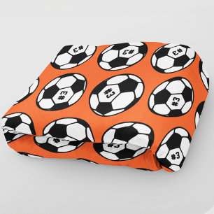 Benutzerdefiniertes Orange Soccer Ball Muster Fleecedecke