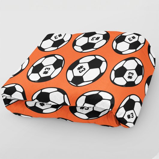 Benutzerdefiniertes Orange Soccer Ball Muster Fleecedecke