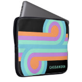 Benutzerdefiniertes Orange Türkis Lila Retro-Muste Laptopschutzhülle (Vorne Rechts)