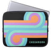 Benutzerdefiniertes Orange Türkis Lila Retro-Muste Laptopschutzhülle (Vorderseite)