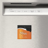 Benutzerdefiniertes Orange- und Schwarz-Abschluss- Magnet (In Situ (Geschirrspüler))