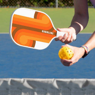 Benutzerdefiniertes Orange Yellow Brown Retro Mod  Pickleball Schläger