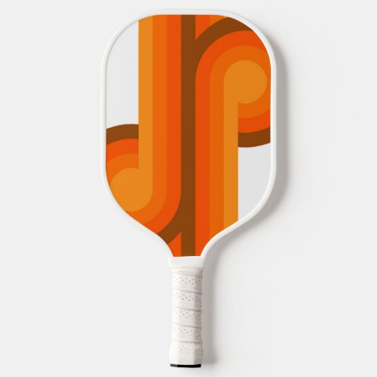 Benutzerdefiniertes Orange Yellow Brown Retro Mod Pickleball Schläger (Rückseite)