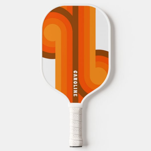Benutzerdefiniertes Orange Yellow Brown Retro Mod Pickleball Schläger (Vorderseite)
