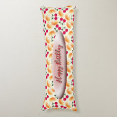 Benutzerdefiniertes orangefarbenes Blumenmuster Ki Seitenschläferkissen (Vorderseite Vertikal)