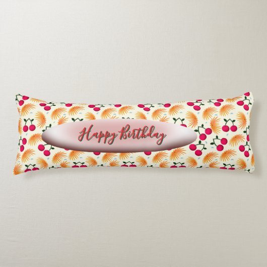 Benutzerdefiniertes orangefarbenes Blumenmuster Ki Seitenschläferkissen (Vorderseite)