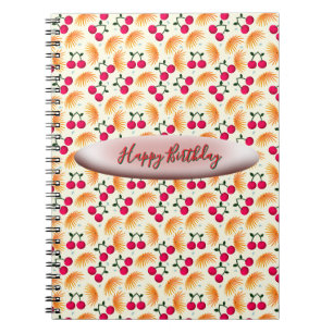 Benutzerdefiniertes orangefarbenes florales Kirsch Notizblock