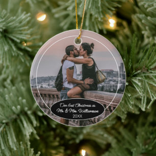 Benutzerdefiniertes Paar Erstes Weihnachten Klassi Keramik Ornament