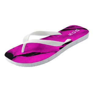 Benutzerdefiniertes Paar Flip Flops Gebürstet Rosa Badesandalen