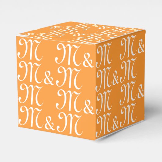 Benutzerdefiniertes Paar Initial Monogramm Safronm Geschenkschachtel (Vorderseite)