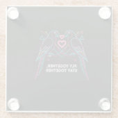 Benutzerdefiniertes Paar-Jubiläums-Neon-Papageien- Glasuntersetzer (Rückseite)