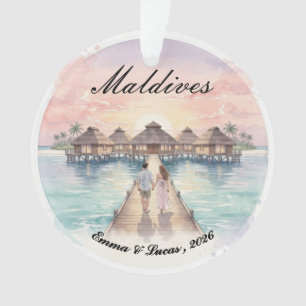 Benutzerdefiniertes Paar Malediven-Hochzeitsreise- Ornament