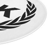 Benutzerdefiniertes Paar-Monogramm mit Lorbeerblät Schneidebrett (Ecke)