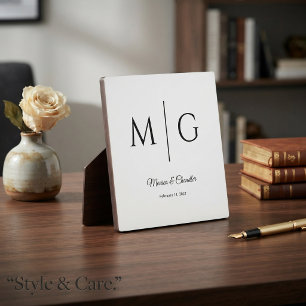 Benutzerdefiniertes Paar-Monogramm Modern Elegant Fotoplatte