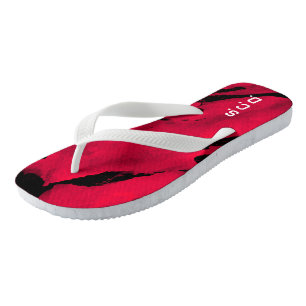 Benutzerdefiniertes Paar von Flip Flops rot gebürs Badesandalen