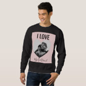 Benutzerdefiniertes paartes Foto Herzblüte Rosa Sc Sweatshirt (Vorne ganz)