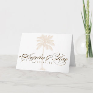 Benutzerdefiniertes Palmbaum-Hochzeitslogo Dankeskarte