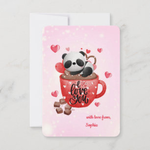 Benutzerdefiniertes Panda in einer Tasse I Liebe S Mitteilungskarte