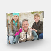 Benutzerdefiniertes Papa-Erinnerungsfoto Fotoblock (Links)