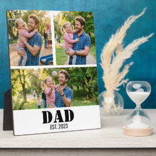 Benutzerdefiniertes Papa-Jahr Gegründet 3-Bild-Fot Fotoplatte